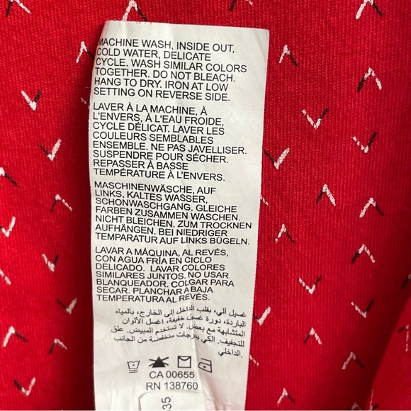 Girlfriend Plus Size 3/4 Sleeve T-shirt Red with pattern 60% Cotton 40% Viscose - Picture 10 of 12